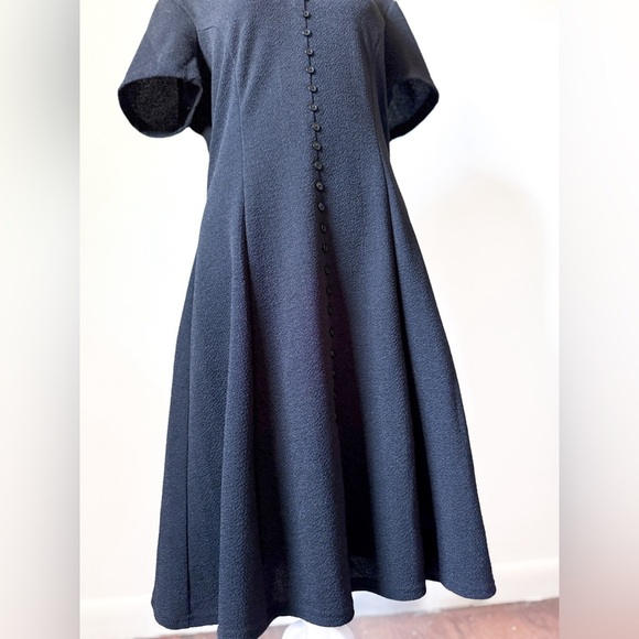 90s Vintage Black Midi Dress - Picture 4 of 6